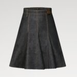 Topstitched Denim Skirt