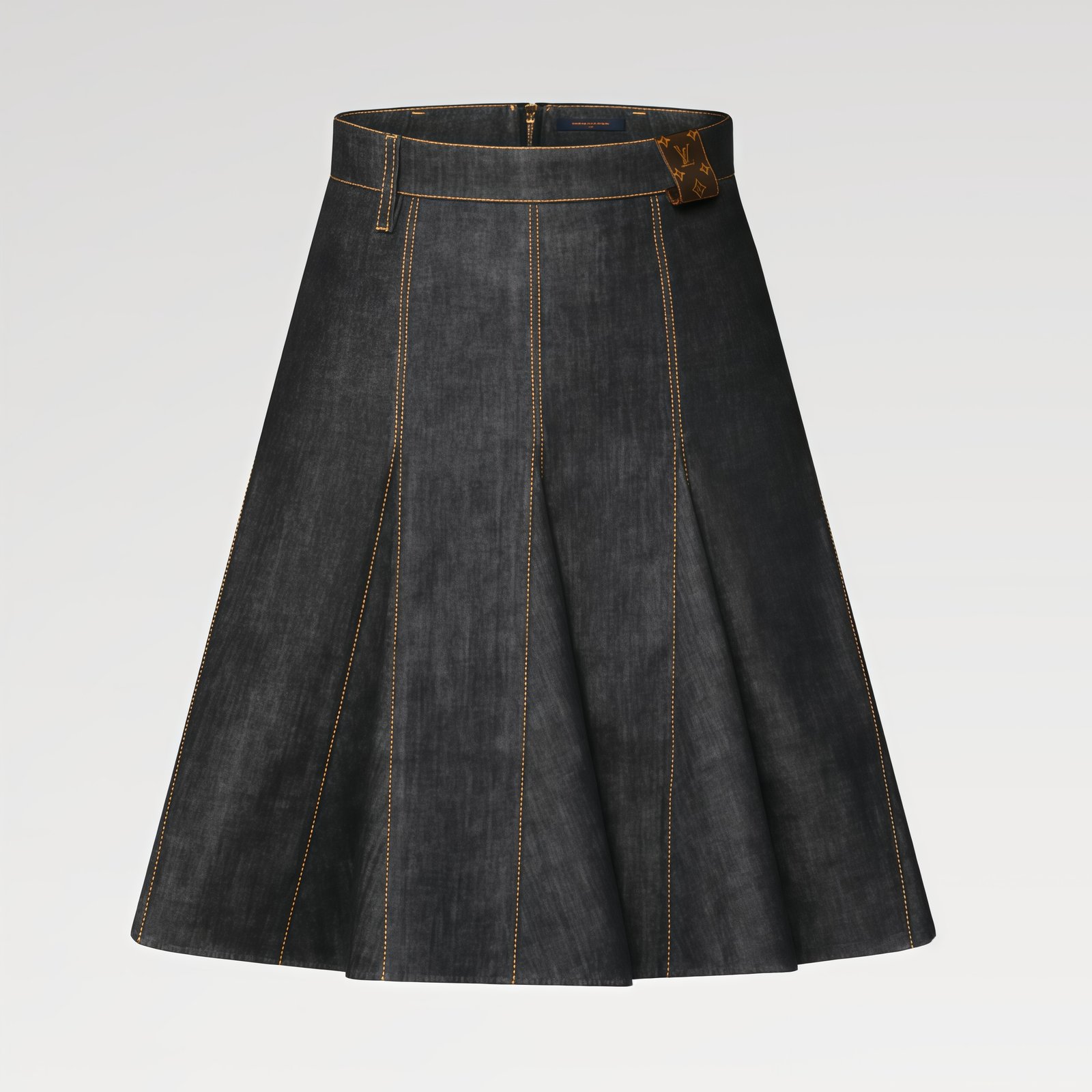 31 Topstitched Denim Skirt - Image 1