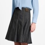 Topstitched Denim Skirt - Image 2