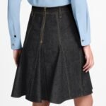 Topstitched Denim Skirt - Image 3
